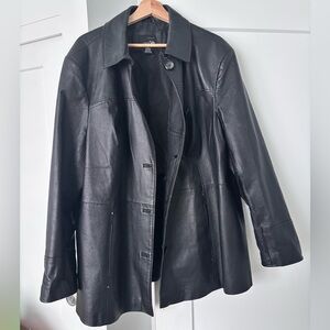 Black Leather Jacket - Plus Size